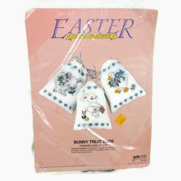 Vintage Judee & Co. Easter Bunny Treat Bag -Knitting -Needlepoint -Crafting - Picture 2 of 11